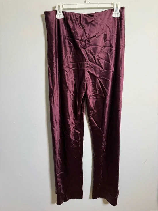 Cami NYC Bristol Satin Pants L Blackberry Minimalist Luxe Lounge Elevated NWT - Picture 2 of 9